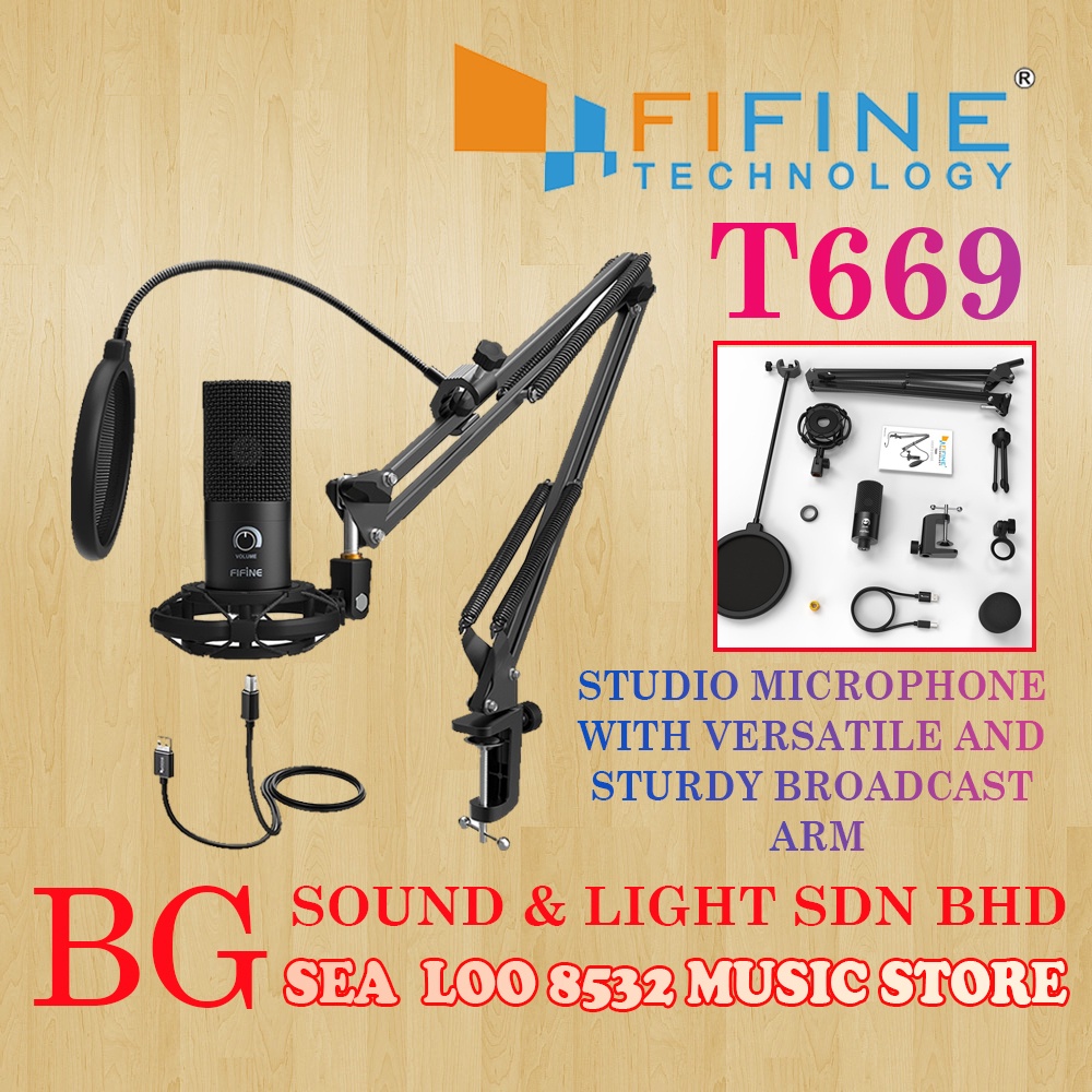 FIFINE T669 / T669 STUDIO CONDENSER USB MICROPHONE COMPUTER PC MIC KIT