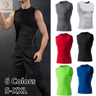 Men's Compression Tank Tops Slim Fit Athletic Muscle Tees Fitness  Sleeveless T-Shirt Cotton Breathable Sport Vest 