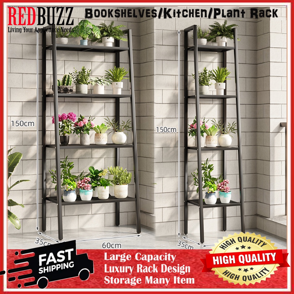 REDBUZZ Living Room Rack Bedroom Bookshelf Rack Kitchen Storage Rack ...