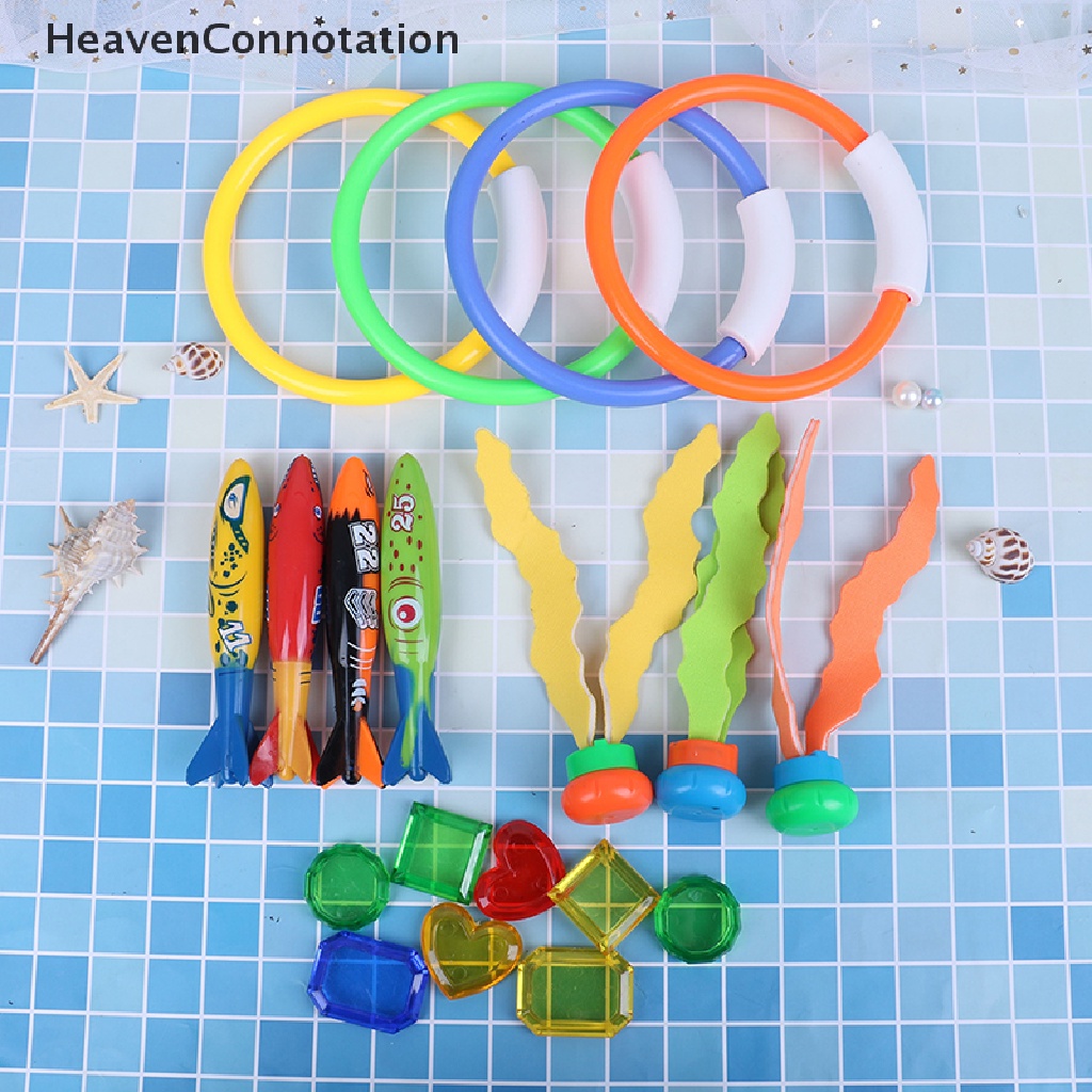 [HeavenConnotation] 19pcs Swimming Pool Throwing Diving Toys Underwater