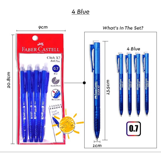 Faber Castell Click X7 Ball Pen Blue ( 4 in 1 ) | Shopee Malaysia
