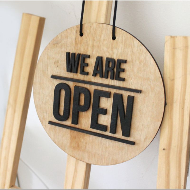 KAYU Open CLOSED Wooden Sign Sign OPEN Close 2 Sides OPEN Sign Wooden ...