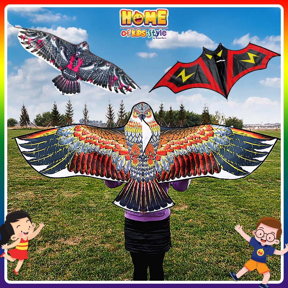 HOKS 1.5M XL Flying Kite Set Toys Bird Beginner Eagle Kites Hawk String Colourful Outdoor Games