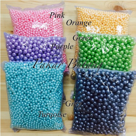 MANIK WARNA 50G 6mm 8mm 10mm TAMPAL MANIK PEARL NO HOLE | Shopee Malaysia