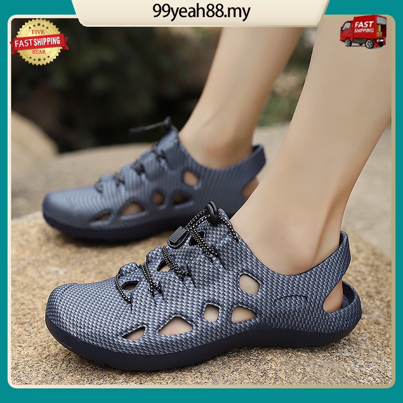 Summer Sandal Men Slipar Lelaki Flat Shoes Man Casual Kasut Kerja Lelaki Korean Style Crocs Sandals Kasut Lelaki Light Beach Shoes Outdoor Hiking Shoes Ready Stock Shopee Malaysia