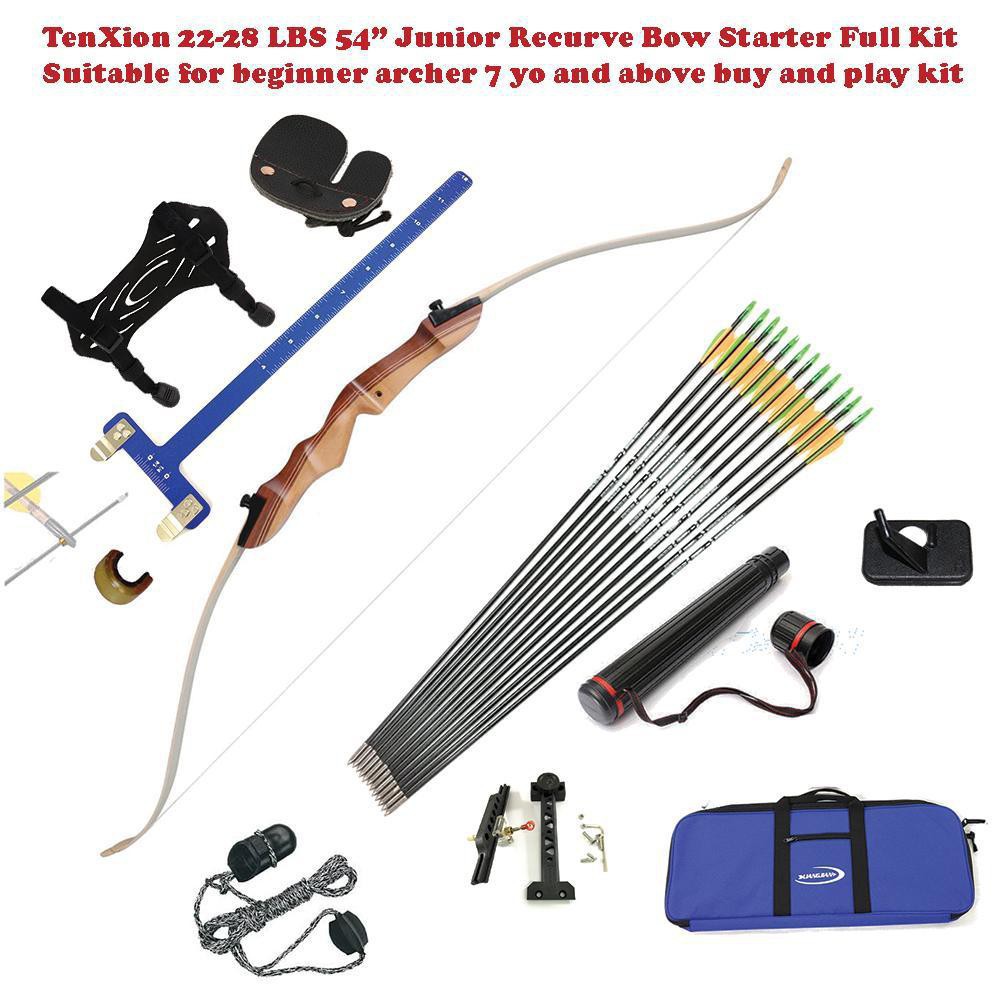 TenXion 2228 LBS 54“ Junior Wooden Riser Recurve Bow Archery Beginner