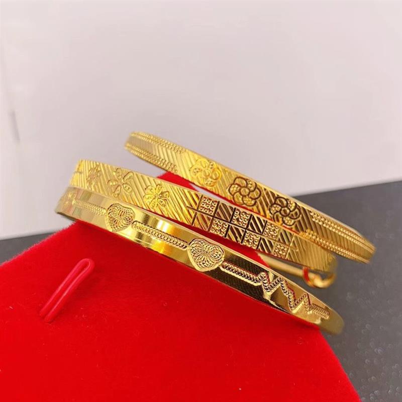 Long lasting golden bracelet women's Vietnamese gold bracele久不掉色金黄色手镯女款
