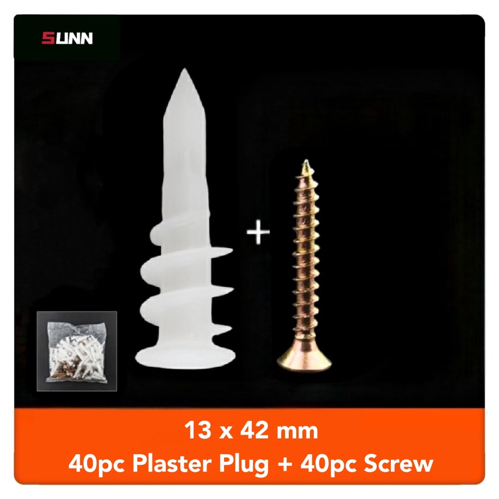 SUNN Plaster Plug Nylon Plaster Ceiling Screws Plug Partition Wall Plug And Bolt Plaster Board