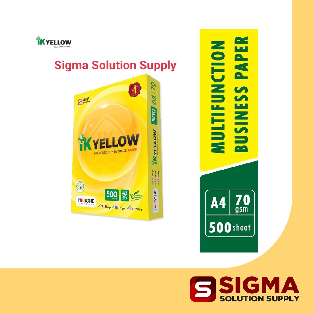 IK Yellow A4 Paper 500s 70g 1Ream #ik #A4 | Shopee Malaysia