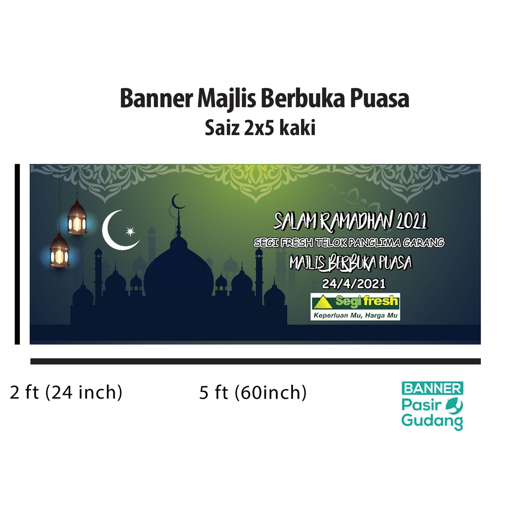 Banner Majlis Berbuka Puasa Saiz 2x5ft Ramadhan Kareem Shopee