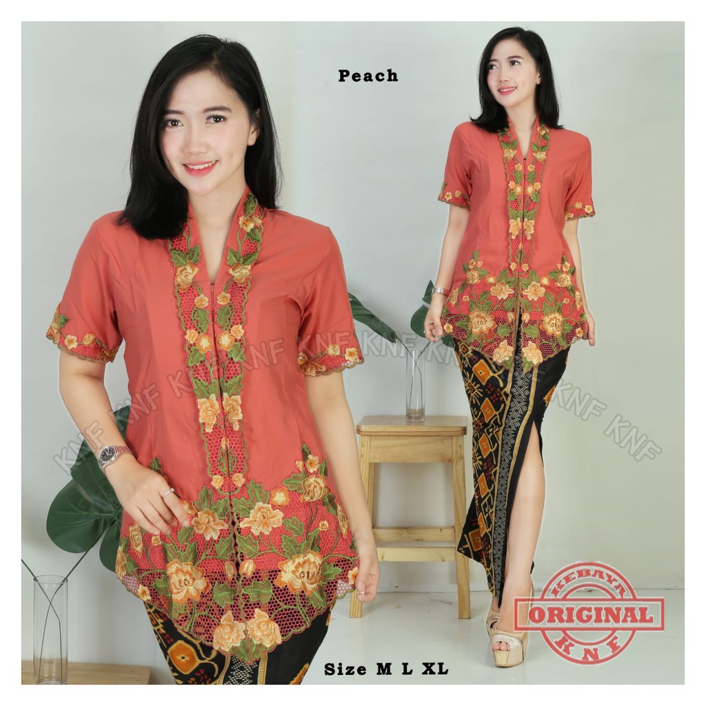 BAJU KEBAYA BATIK NYONYA PEACH | Shopee Malaysia