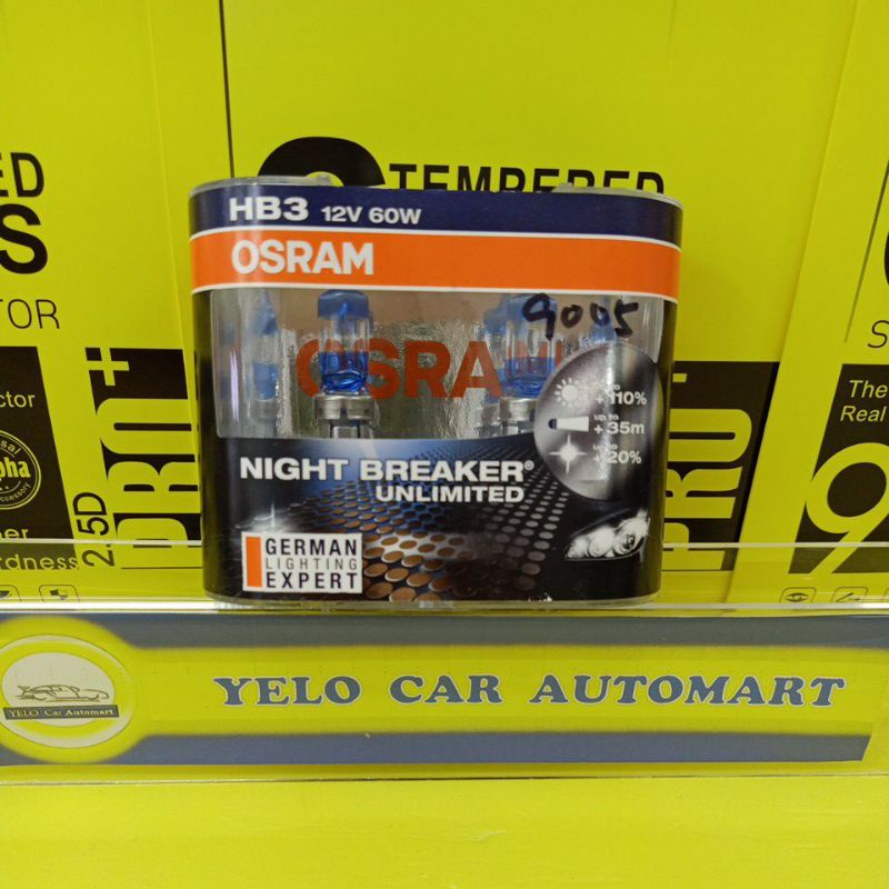 Original product Osram Night Breaker Unlimited HB4 9005/2pc | Shopee ...