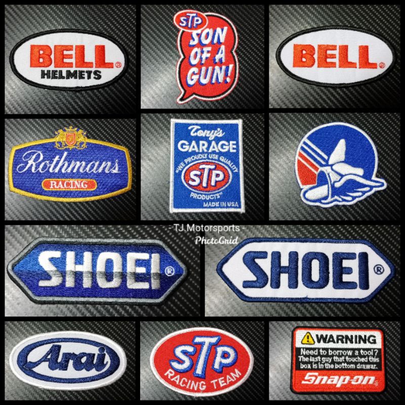 Premium Quality Patches Sulam Stp Snap On Racing Shoei Helmets helmet ...