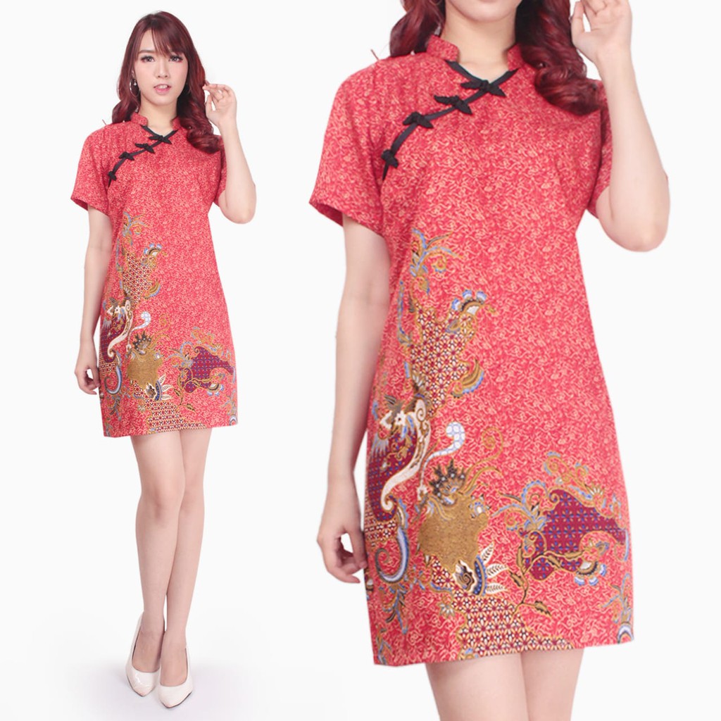 Midi cheongsam Ravita Dress Batik Chinese New Year Christmas Women ...