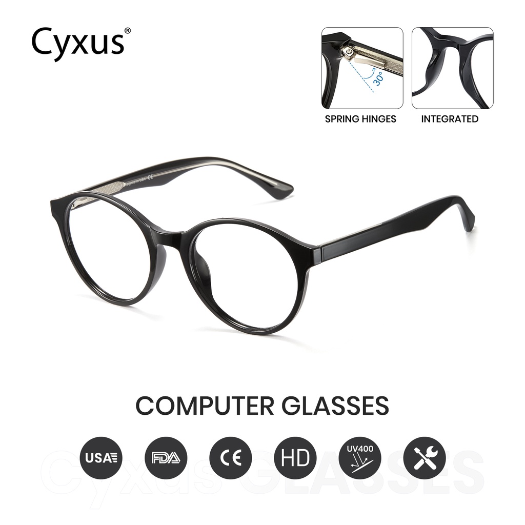 Cyxus Anti Blue Ray Glasses Round Frame Eyeglasses Fashion Computer