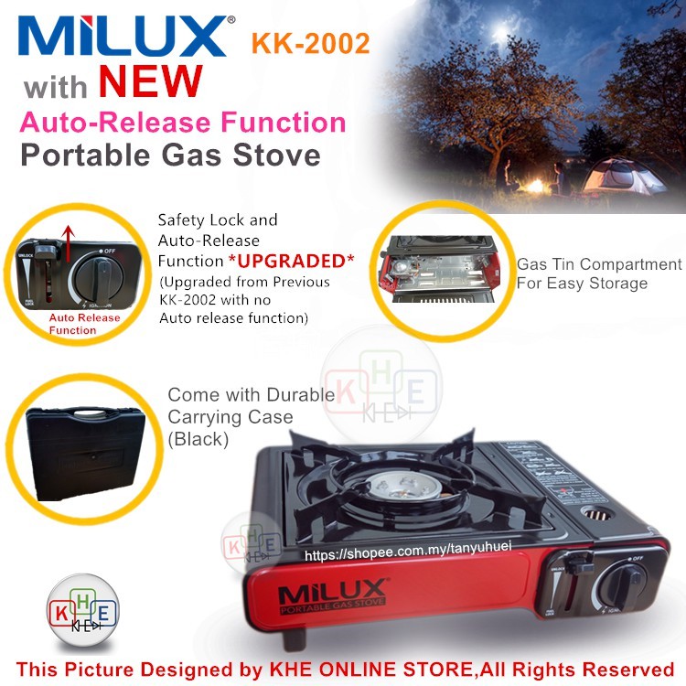 Milux portable best sale gas stove