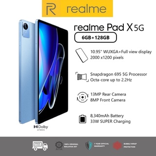 Realme Pad [6GB+128GB], Realme Pad X [6GB+128GB] LTE 4G / 5G Tablet -  Original 1 Year Warranty by REALME MALAYSIA