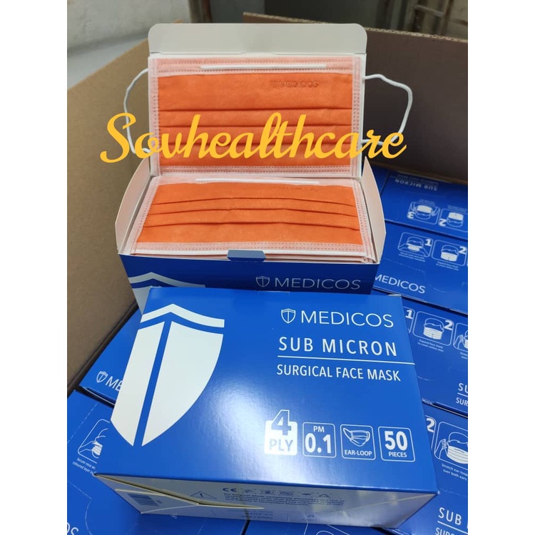 MEDICOS 4 PLY ASTM Level 3 Sub Micron Surgical mask 50s | Shopee Malaysia