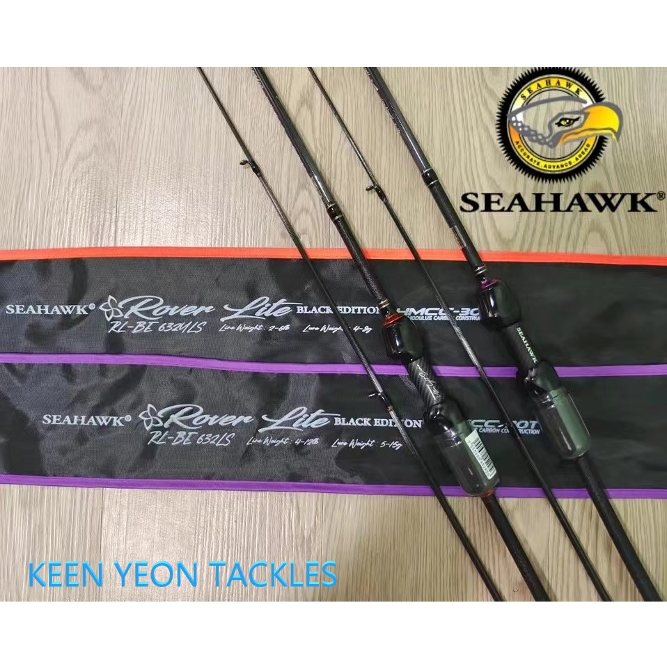 SEAHAWK FISHING ROD ROVER LITE BLACK EDITION (SPINNING/ BAITCASTING/ BC ...