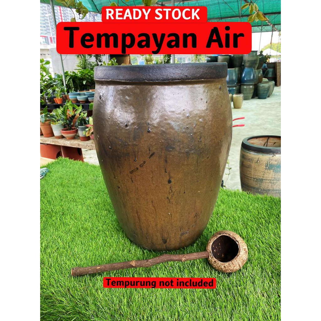 [ready Stock ]tempayan Air Tradisional Ceramic 45cm Tempatan Pasu Bilik