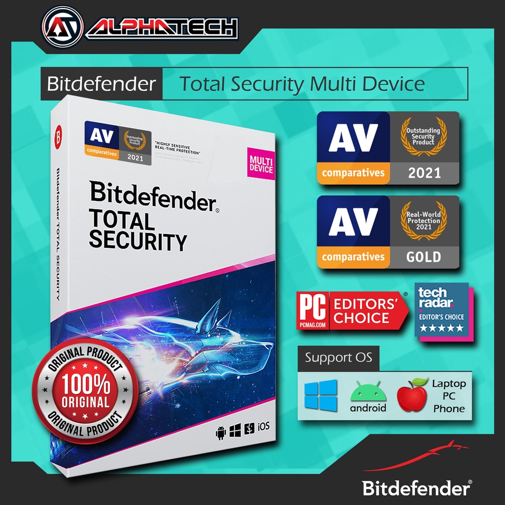 Bitdefender Total Security 2024, Support Windows, macOS, Android & iOS