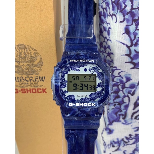 Casio G-Shock X Subcrew 2022 DW-5600BWP-2PFS “China Blue” Box Set includes  skateboard deck and wheels