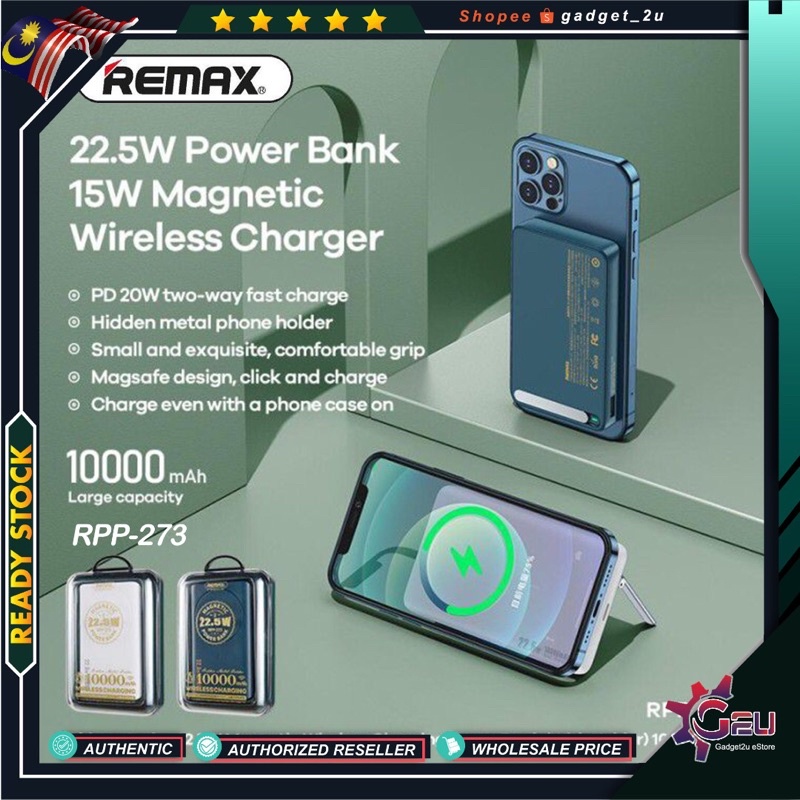 Original Remax RPP-273 22.5W Magnetic Wireless Fast Charging 10000mAh ...