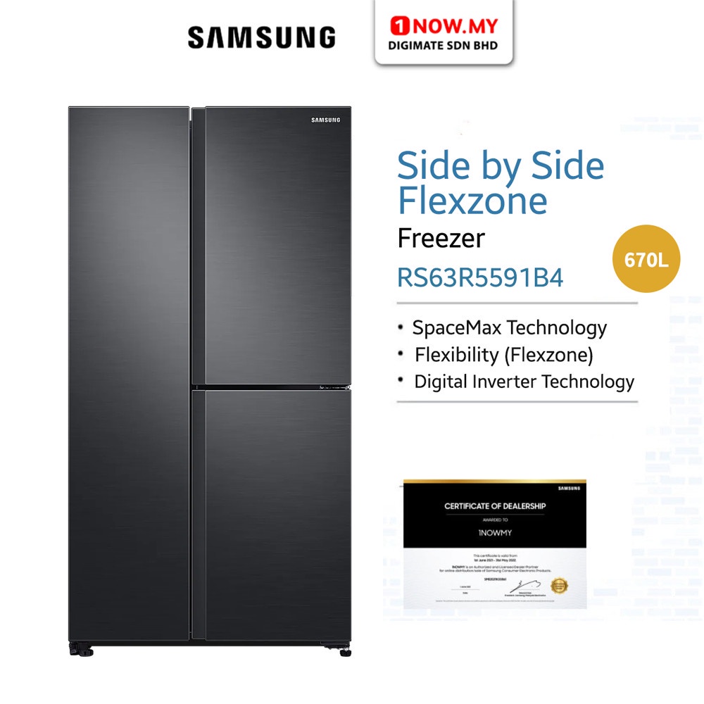 [SABAH]SAMSUNG 670L Side by Side Door Fridge RS63R5591B4 (Flexzone) Shopee Malaysia