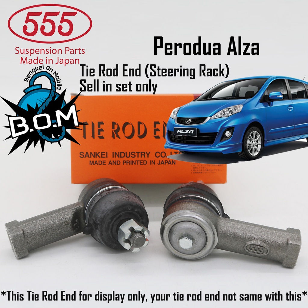 [555 Made in Japan] Tie Rod End, steering rack, Perodua Alza (20092021