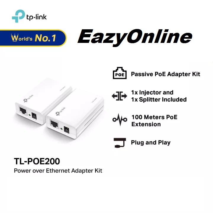 TPLink Power Over POE Adapter Kit TLPOE200 Shopee Malaysia
