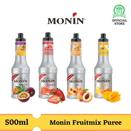 Monin Fruit Mix Puree Passion Fruit Mango Peach Strawberry Fruit Mix Puree 500ml For Smoothies