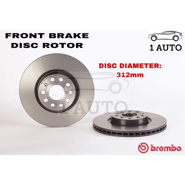 GENUINE BREMBO FRONT BRAKE DISC ROTOR VW GOLF mk5 mk6 mk7 PASSAT