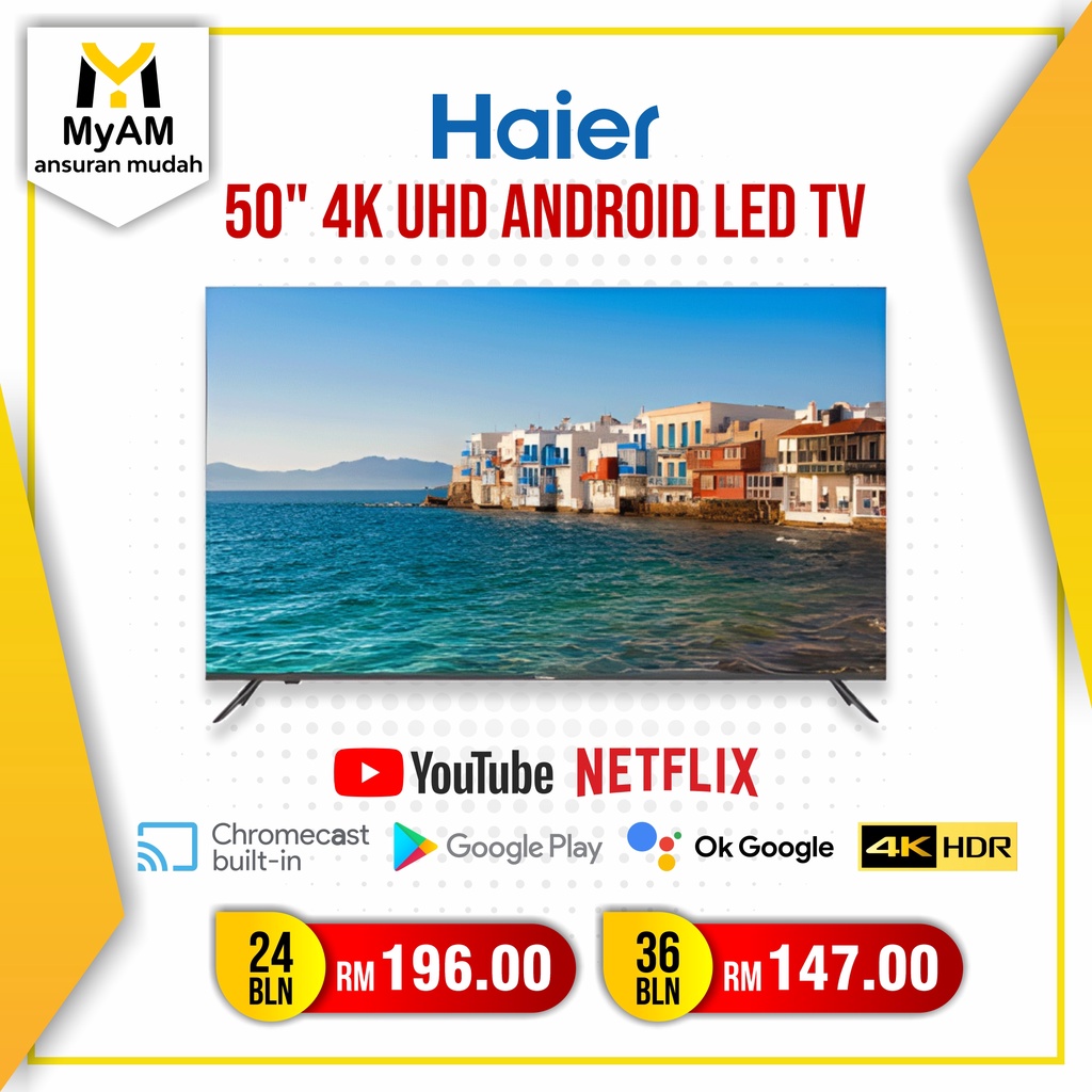 [Installment Plan] Ansuran Mudah Haier 50 Inch Android 4K UHD Smart LED