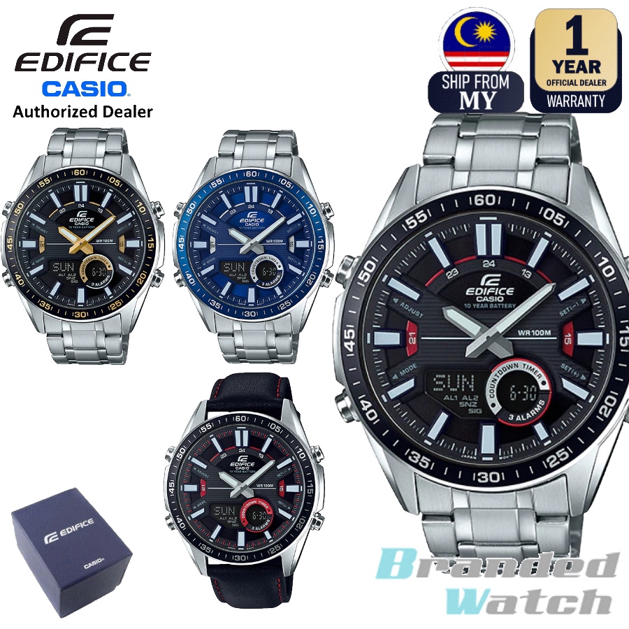 Marco 2 Years Warranty Casio Edifice EFV C100 Series Men s Digital Analog Dress Fashion Sporty Watch