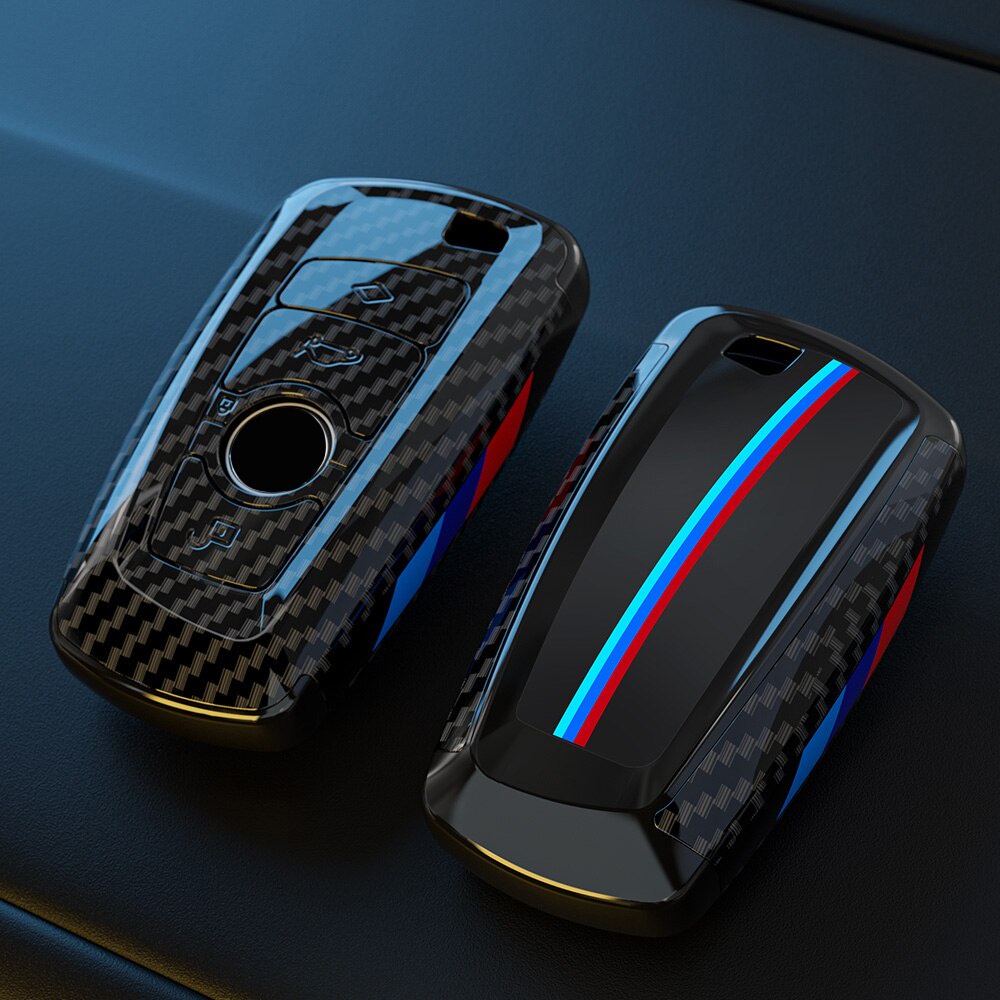 Abs Carbon Fiber Car Key Case Cover Shell Fob For Bmw X X X F F F E E F G