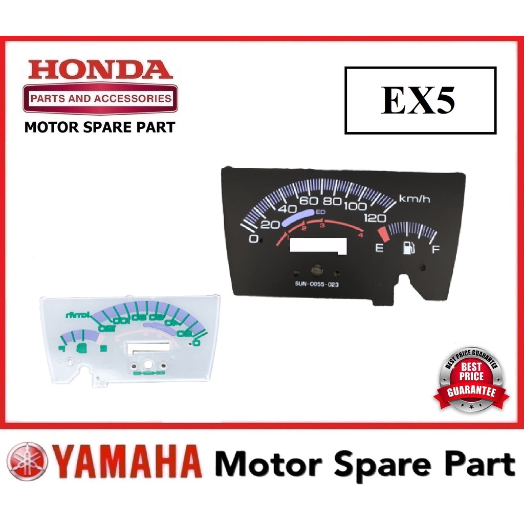 HONDA EX5 METER PLATE 0 BAWAH TAPAK BELAKANG HITAM KILO METER KILOMETER ...