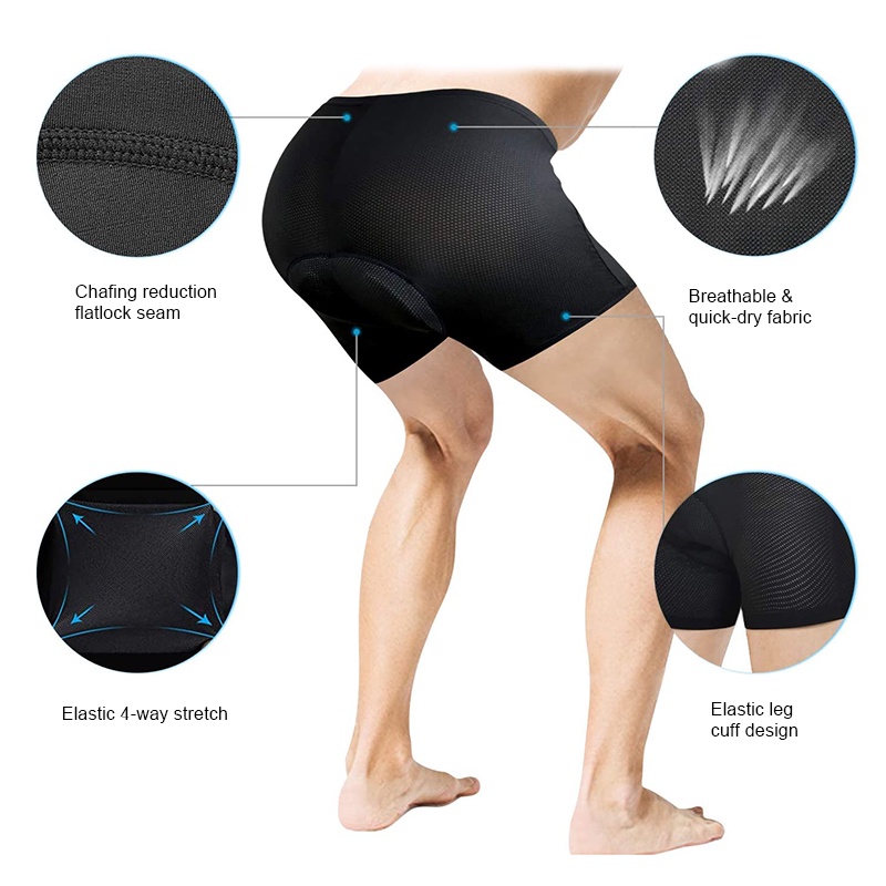 Bicycle Cycling Pants 3D Sponge Gel Padded Cushion Cycling Shorts ...