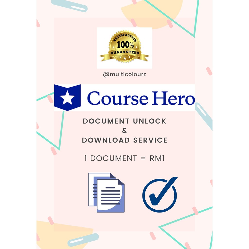 COURSE HERO DOCUMENT UNLOCK AND DOWNLOAD SERVICE | Shopee Malaysia