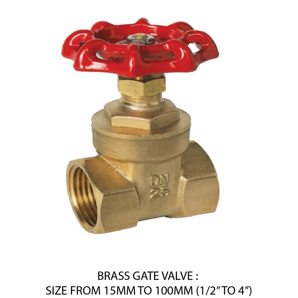 [VALVE] Brass Gate Valve (1/2Inch - 1-1/2Inch) Female Screw End BSP ...