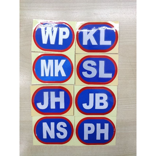 Sticker KL SL WP Jb Jh Sw Sb sticker negeri jenis cutting | Shopee Malaysia