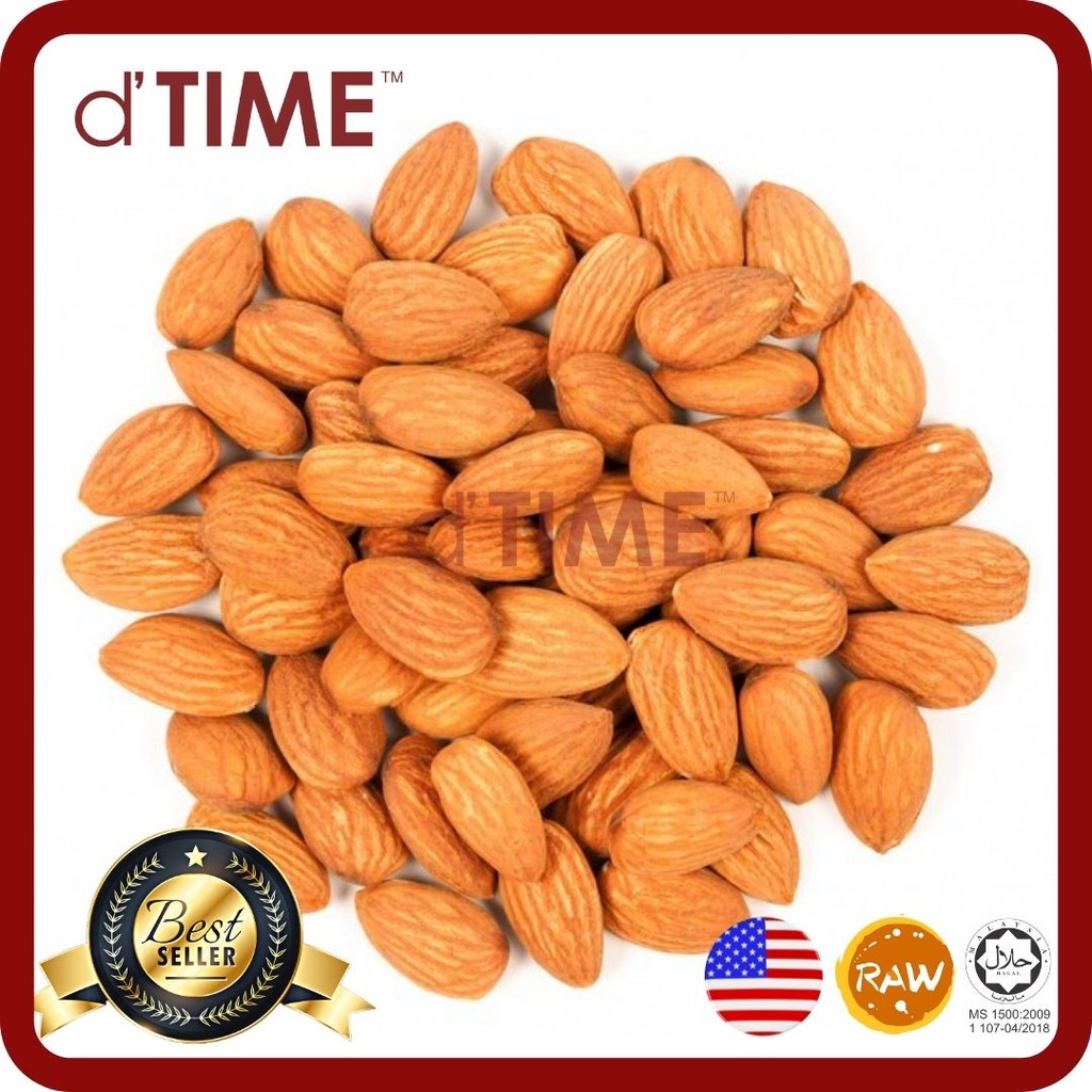 d'TIME USA Raw Almond, Almond, Raw Almond USA, Almond Nut, Badam, Badam ...