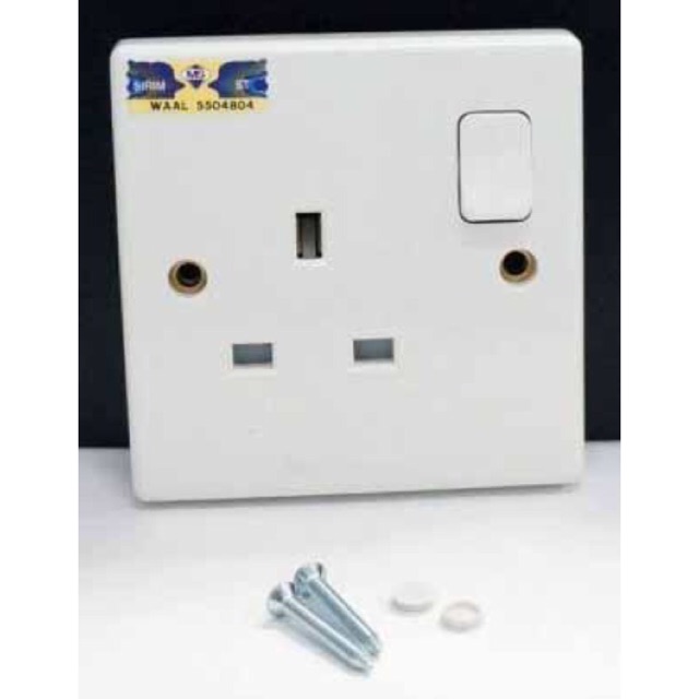 UMS 13A Switch Socket 3 Pin Wall Socket with SIRIM Shopee Malaysia