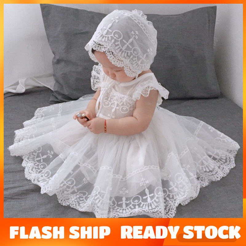 Dress baby girl Newborn Baby Girl Dress White Birthday Dress Baju Baby
