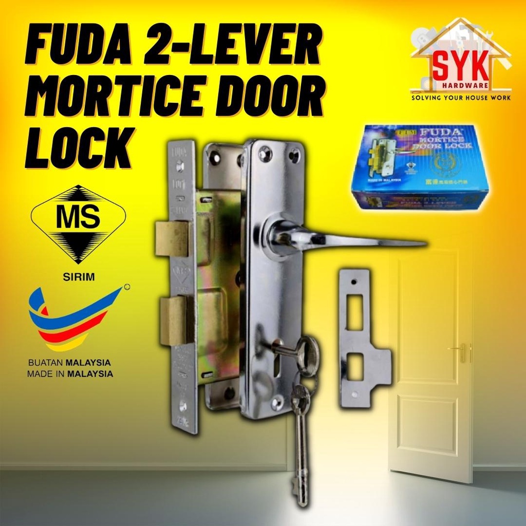 SYK Fuda 2 Lever Mortice Door Lock Mortice Level Handle Lock Latch Set ...