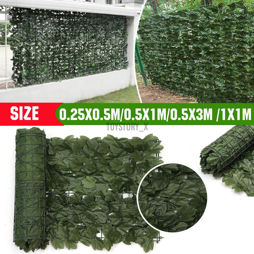 Artificial Faux Ivy Leaf Privacy Fence Screen Hedge Decor Panel Garden