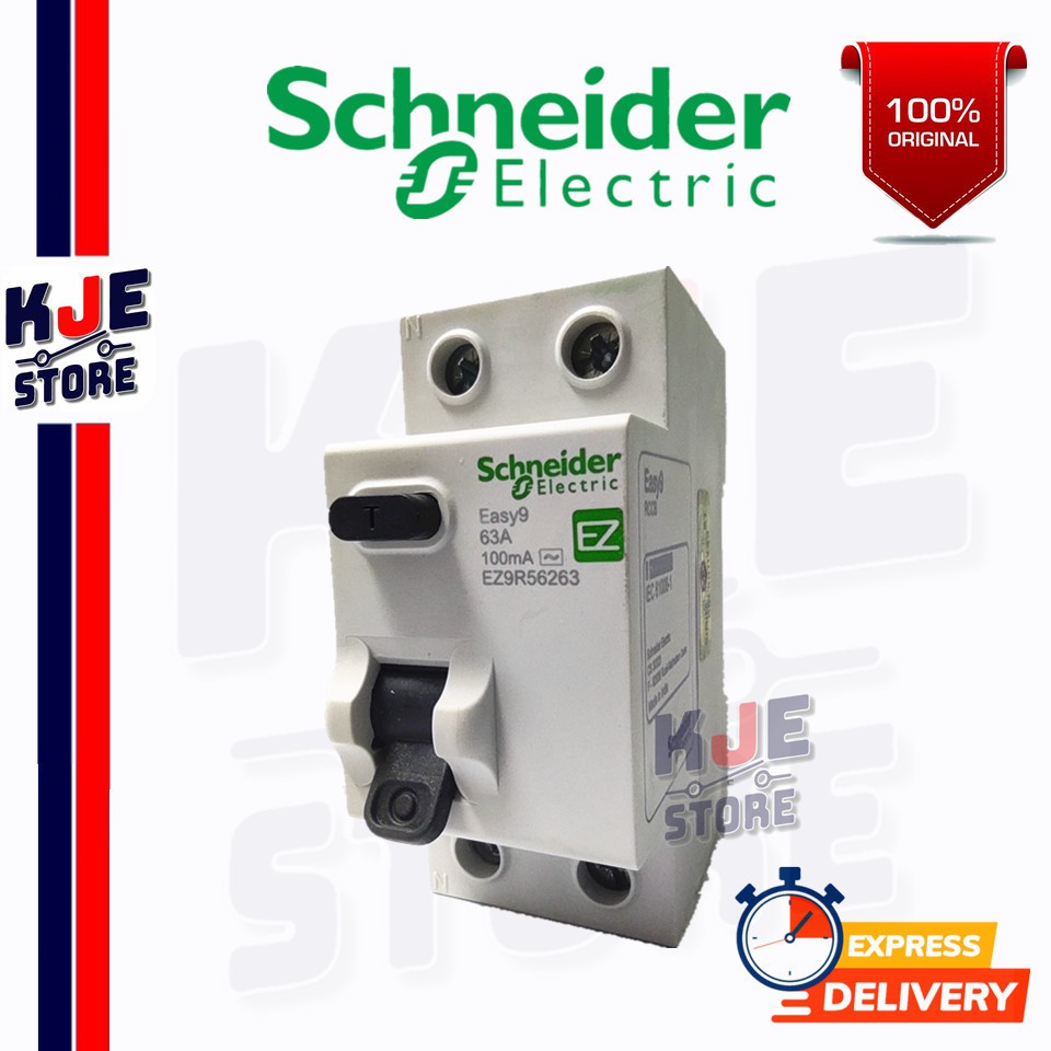 SCHNEIDER EZ9R56263 Easy9 RCCB 2P 63A 100 mA [AC Type 230V] [Ready ...