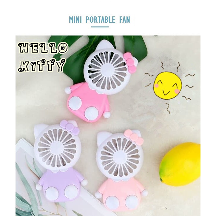 Hello Kitty Cute Cartoon Fan Chargeable Portable Electric Mini Fan ...