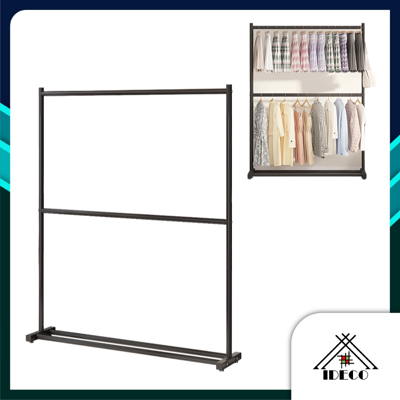 iDECO Double Coat Hanger Hanging Clothes Rack Home Clothes Hanger