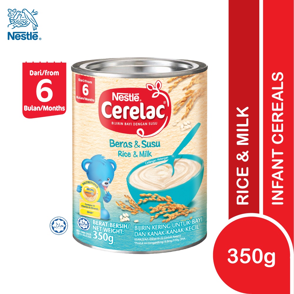 Nestle Cerelac Infant Cereals with Milk Rice & Milk (350g) Shopee