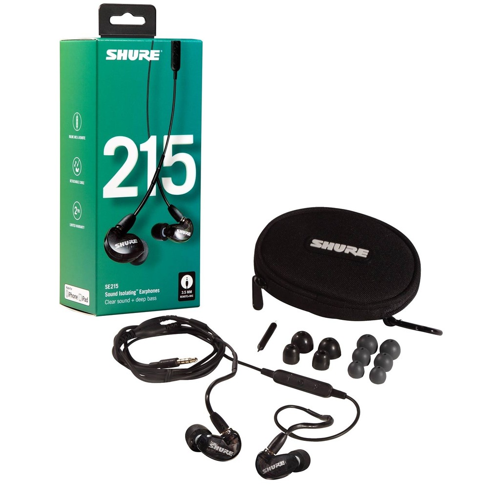 Shure SE215 Sound Isolating Earphones with 3.5mm Cable Remote and